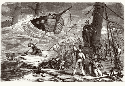 survivors on a raft