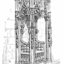 Fourteenth-century stone cathedra from St. Séverin Church, Bordeaux