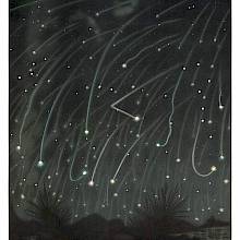 Plate showing a shower of Leonid meteors observed in November 1868