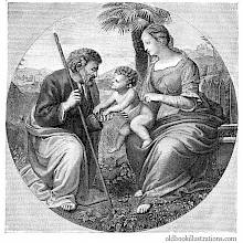 holy family with the palm tree