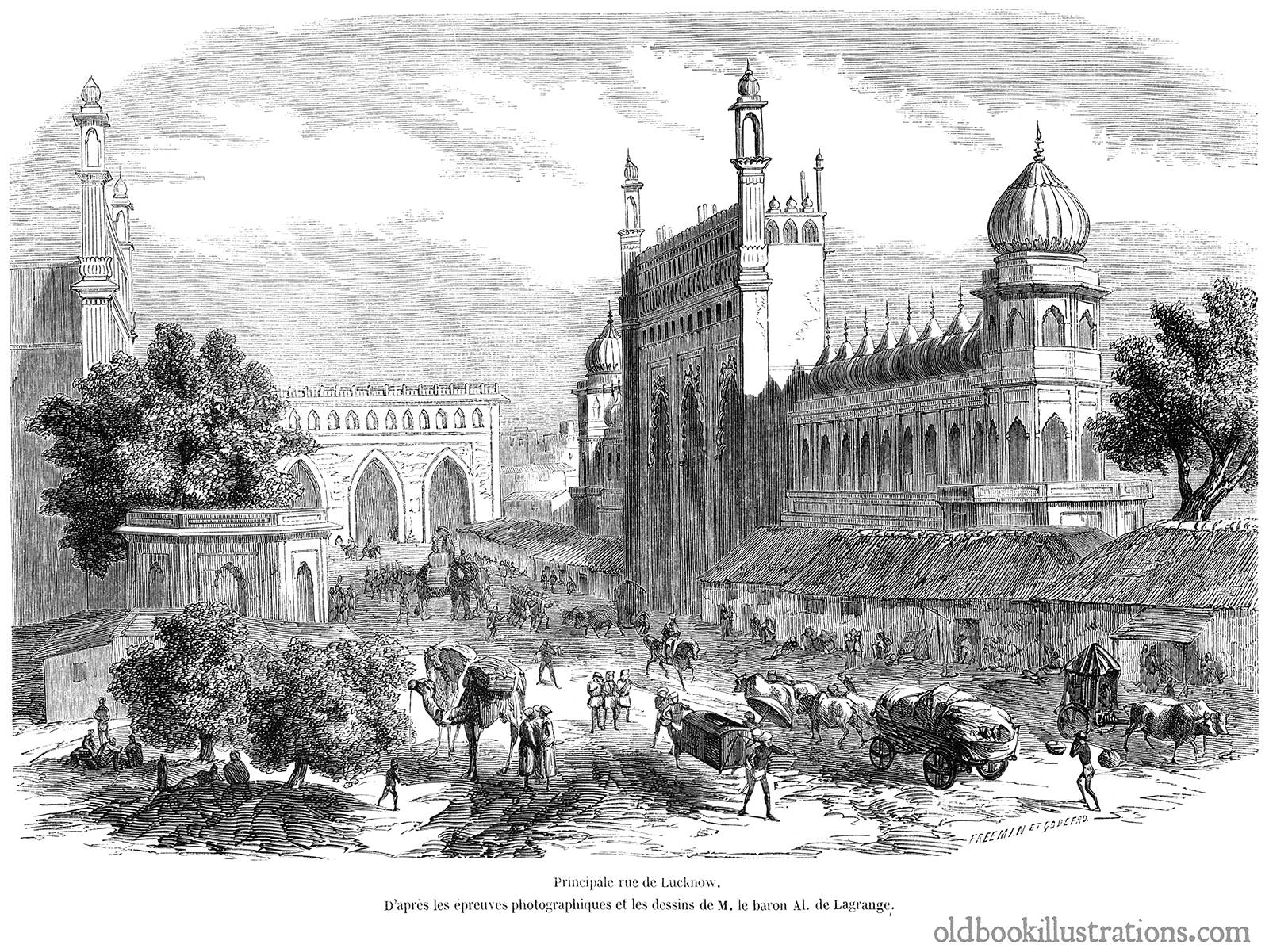 Main Street, Lucknow Old Book Illustrations