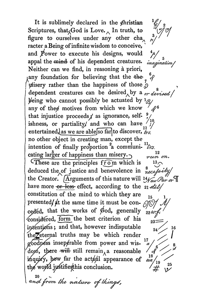 Specimen correction with correction markings