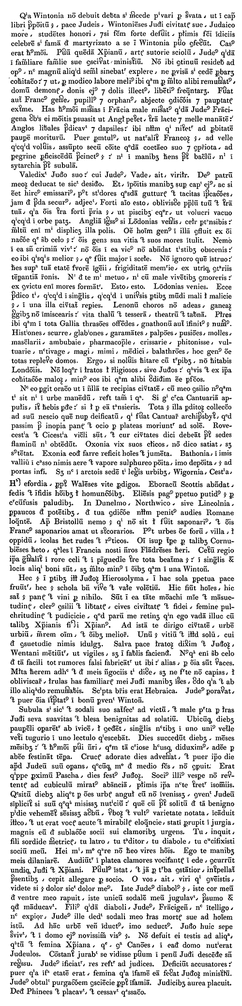 Story of a Boy killed by the Jews of Winchester with abbreviations