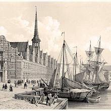 View of Børsen with Christianborg Palace in the backround, Copenhagen