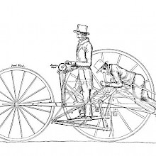 Diagram showing the project of a two-wheeled vehicle operated by two people