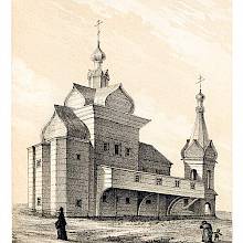 The wooden church of the Gethsemane skete, or hermitage, part of the Trinity Lavra of St. Sergius