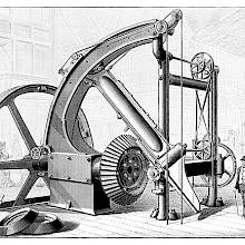Perspective view of the Corliss gear cutter, designed for cutting the teeth of large bevel gears