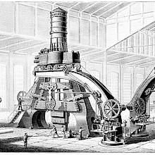 Perspective view of the eighty-ton steam-hammer used at Le Creusot, France