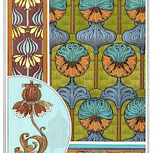 Art Nouveau ornamental patterns with crown imperial design