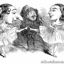 Caricature of two ballet dancers