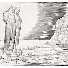Dante stumbles against the traitor Bocca degli Abati, caught with others in the ice a frozen lake
