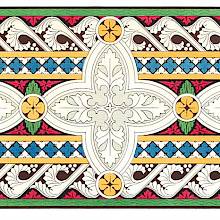 Color plate showing a decorative design with laterally repeating cross-shaped foliage motifs