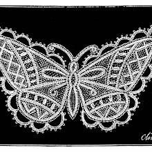 Lace design inspired by the shape and appearance of the emperor butterfly