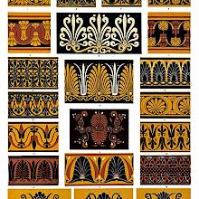 Ancient ornaments from Greek and Etruscan vases housed in the British Museum and the Louvre