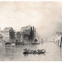 View of Binnenalster Canal in Hamburg, before the Great Fire of 1842
