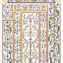 Foliate arabesque motifs from a fresco painting in the ducal palace at Mantua.