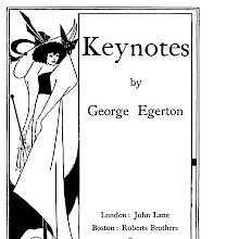 Title page for Keynotes showing a woman wearing a large hat, a Pierrot, and a guitar player