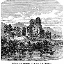 Ruins of Ross Castle in Killarney on the shore of Lough Leane