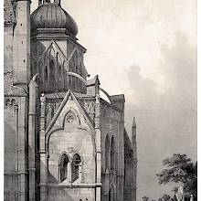 View of the apse of Nidaros Cathedral located in Trondheim, Norway