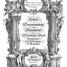 Title page showing classical ornaments including putti, architectural elements, and blackletter