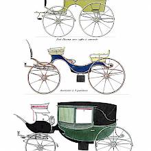 Small phaeton, American carriage in the light brett family, and enclosed barouche