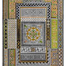 Plate showing various ancient ornaments from mosaics at Pompeii and in the museum of Naples