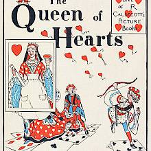 Cover to The Queen of Hearts showing the Queen the Knave of Diamonds shooting arrows