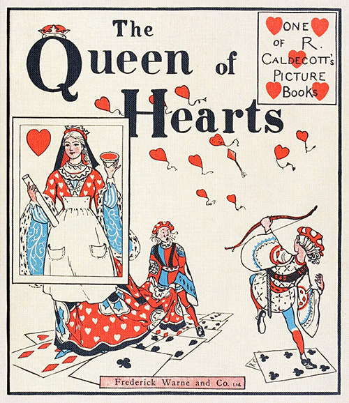 Cover to The Queen of Hearts showing the Queen the Knave of Diamonds shooting arrows