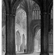 View across the transept from north to south at St Mary Redcliffe, Bristol