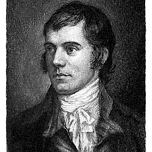Portrait of Robert Burns showing a three-quarter frontal view of the poet