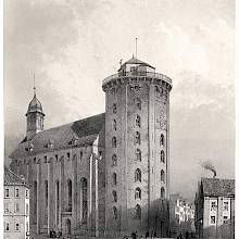 View of the Rundetaarn and Trinitatis Church in the center of Copenhagen