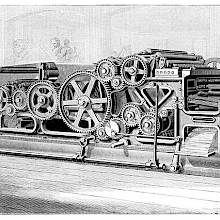 Perspective view of the Scott rotary web press