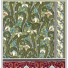 Art Nouveau ornamental patterns with snowdrop design