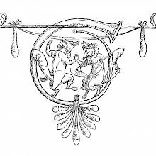 Tailpiece for "How Mrs. Fox Married Again" showing a male and a female fox dancing