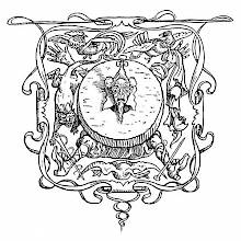 Tailpiece for the tale Mr. Korbes showing a farcical figure with a clownish wig