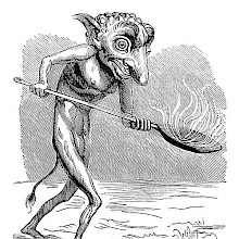 The demon Ukobach is said to be the inventor fireworks and usually depicted with a flaming body