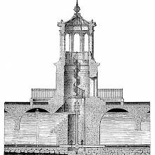 Cross section of the water tower near the porte Guillaume in Dijon