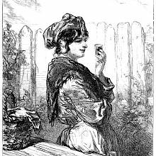 Woman holding a glass