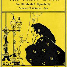 Front cover of the third issue of the Yellow Book showing a woman at her dressing table