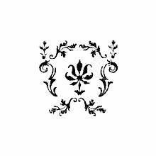 Eighteenth century printer’s ornament with foliate border and center floral design