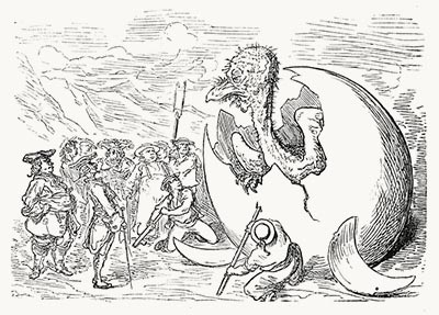 Illustration by G. Doré for the Adventures of Baron von Münchhausen