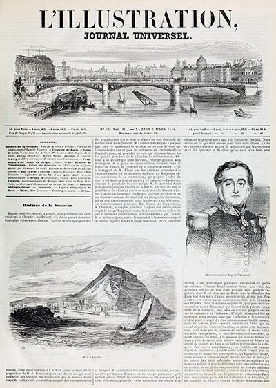 Front page of L'Illustration No. 53, March 2, 1844