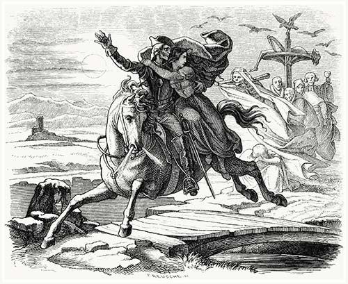 Illustration by H. F. Plüddemann for G. A. Bürger's Lenore