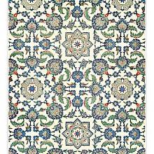 Lithograph showing Egyptian tile decoration from the palace of Radwan Bey with floral motifs