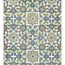 Lithograph showing Egyptian tile decoration from the palace of Radwan Bey with floral motifs
