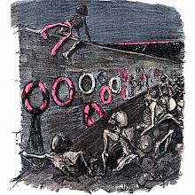 The insurgents executed at the Communards' Wall rise from their common grave