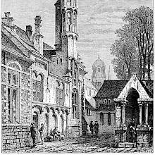 Interior view of the archery of the St. Sebastian’s Archers Guild with its distinctive turret