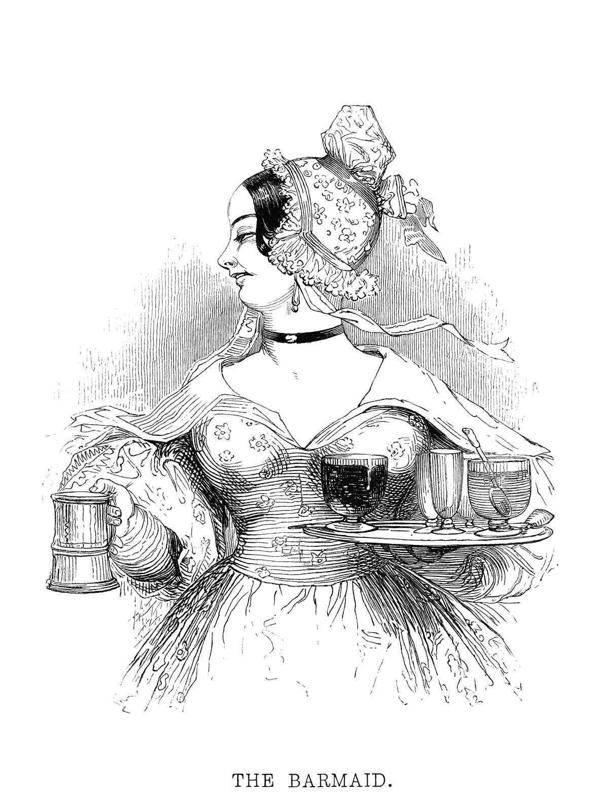 The Barmaid Old Book Illustrations