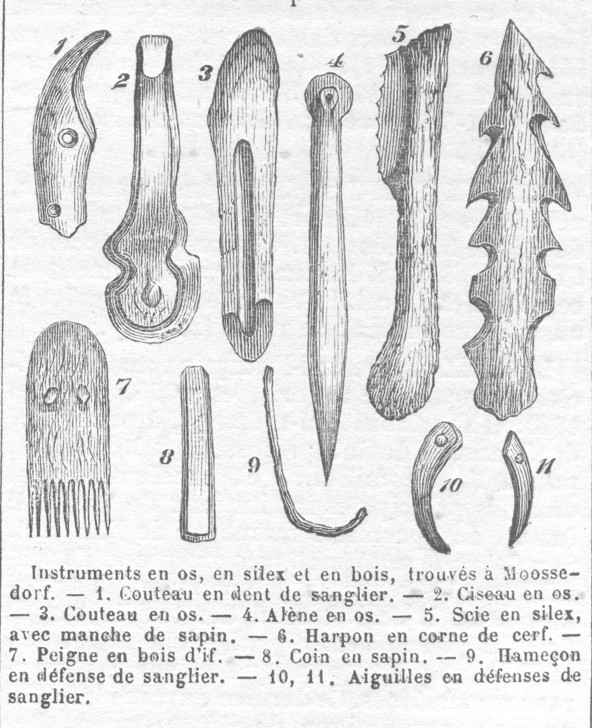 Paleolithic Tools Old Book Illustrations