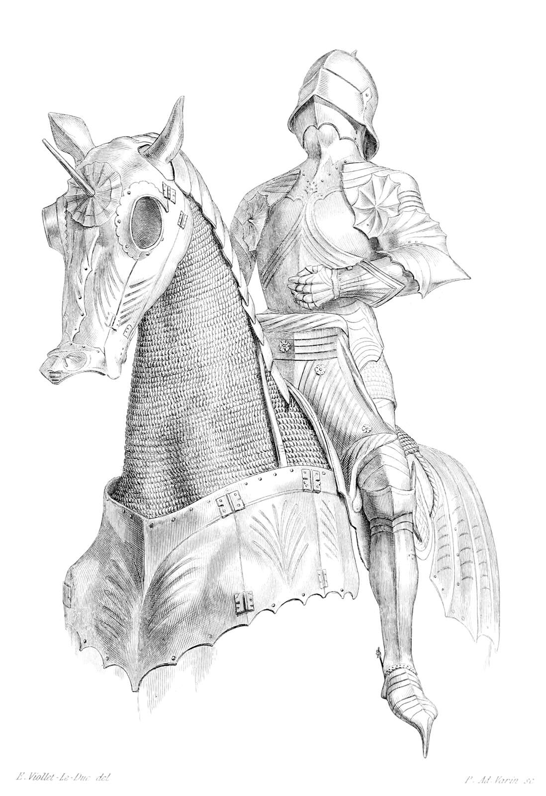 German Suit of Armor (Front) – Old Book Illustrations